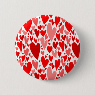 Der Valentinstag der Groovy und Romantik Rotes Her Button