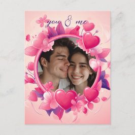 Der Valentinstag der individuell anpassbaren rosa  Postkarte