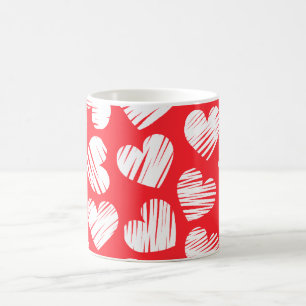 Der Valentinstag des modernen Roten und Weißen Doo Tasse