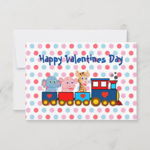 Der Valentinstag-Zug Kinder-Valentinstagskarte RSVP Karte