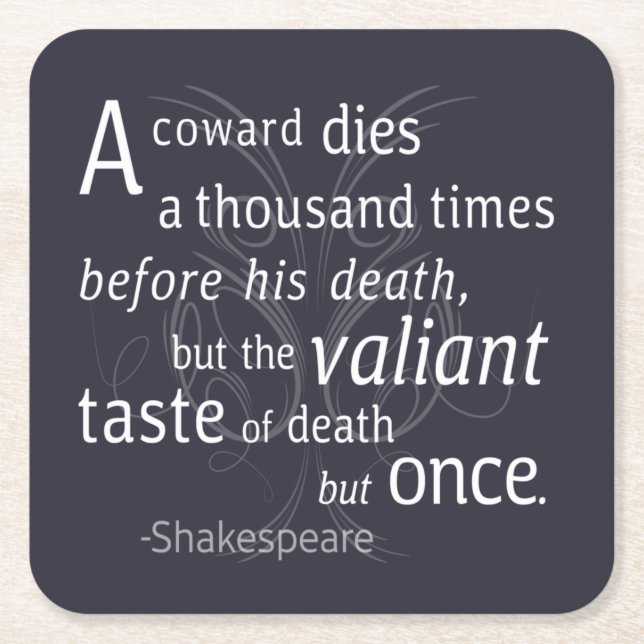 Der Valiant die aber einst Shakespeare Rechteckiger Pappuntersetzer (Vorderseite)