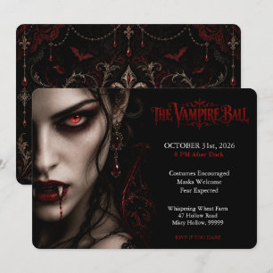 Der Vampir-Ball Gothic-Halloween-Party Einladung