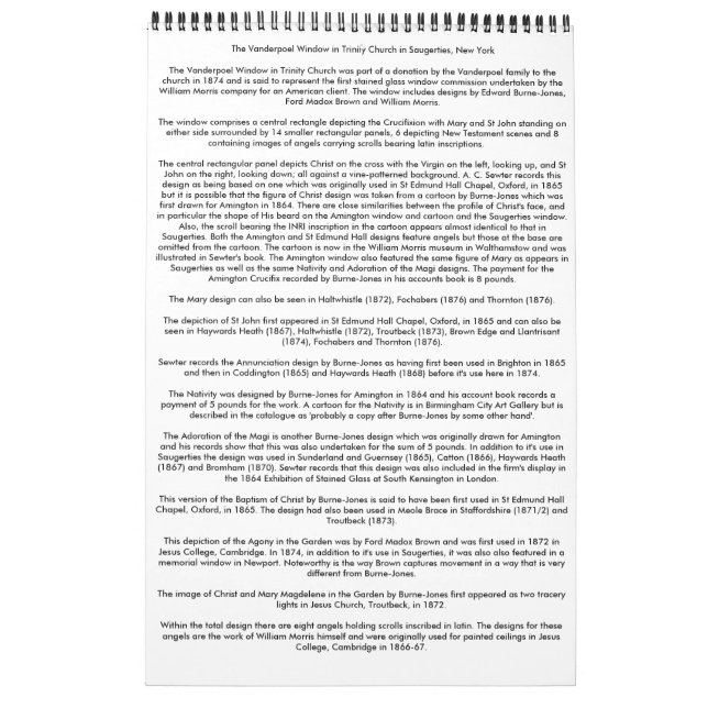 Der Vanderpoel Fenster-Kalender Kalender (Rückseite)