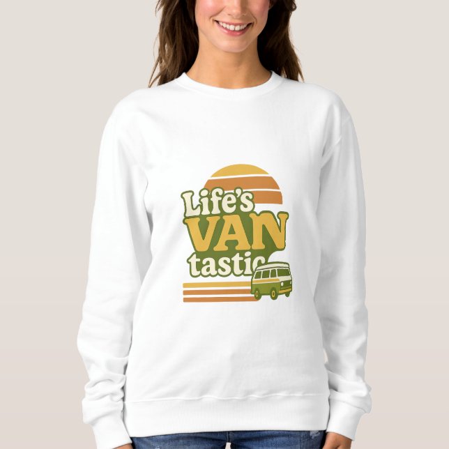 Der VANtastic Retro 70er Van Graphic von Life Sweatshirt (Vorderseite)