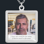 Der Vater des Fotos der Hochzeit im Himmel Versilberte Kette<br><div class="desc">Tragen Sie diesen wunderschönen Vater der Foto-Gedenkstätte an Ihrem Hochzeitstag, um die Liebe, die Sie mit ihm geteilt und behalt ihm nah an Ihrem besonderen Tag. Fügen Sie Ihren eigenen speziellen Text hinzu, oder verwenden Sie den Wortlaut wie folgt: "Ich weiß, Sie wären heute hier, wenn der Himmel nicht so...</div>
