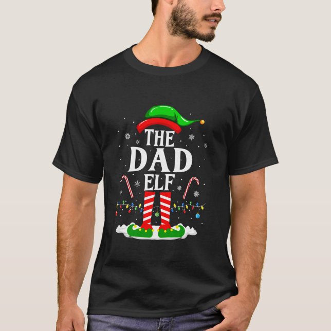 Der Vater Elf Funny Xmas Elf Matching Familienfest T-Shirt (Vorderseite)