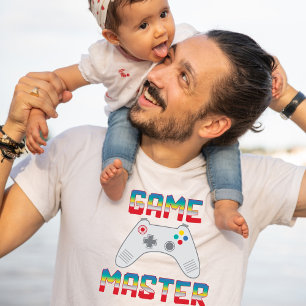 Der Vater-Meister des Gamers Vatertag Weiße Männer T-Shirt
