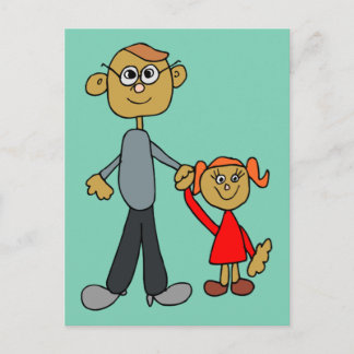 Der Vater-Tochter-Cartoon des besten Vaters Postkarte