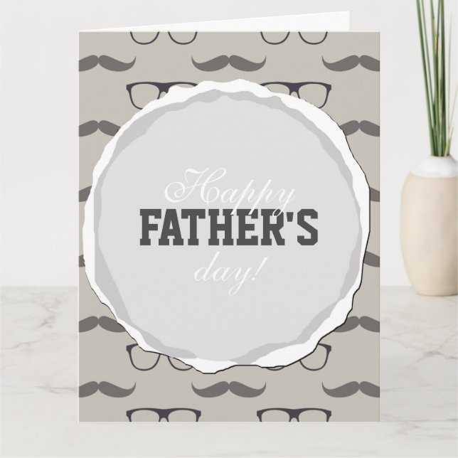 der Vatertag Hipsterglasschnurrbart- Karte (Vorderseite)