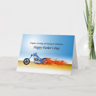 Der Vatertag mit einem lodernden Motorrad Karte