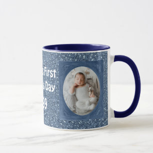 Der Vatertags-des Babys blauen Paisley-Vatis das Tasse