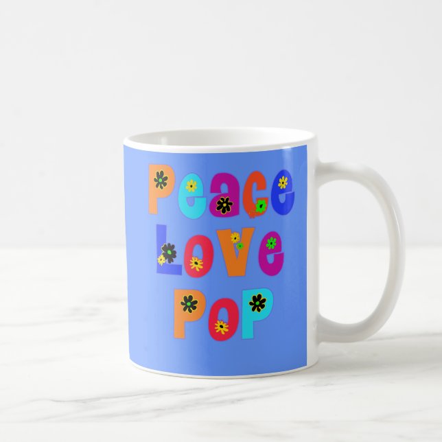 Der Vatertags-Geschenke FriedensLiebe-Pop- Kaffeetasse (Rechts)