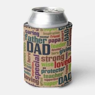 Der Vatertags-Typografie Vater-Wort-Wolken-Text- Dosenkühler