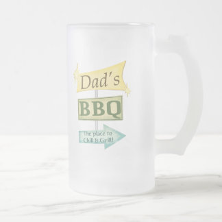 Der Vatertags-VaterRetro Grunge-Grill-Zeichen Mattglas Bierglas