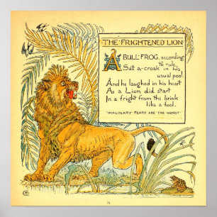 Der verängstigte Löwe Walter Crane gemeinfrei , Poster
