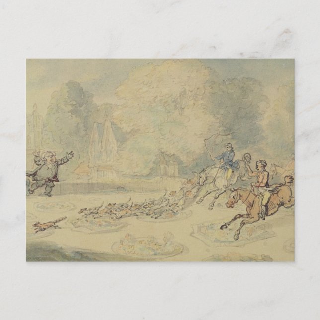 Der verärgerte Botaniker (w/c, Pen & Tinte) Postkarte (Vorderseite)
