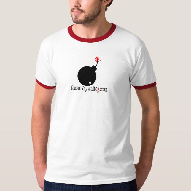 Der verärgerte Kellner-Wecker - große Bombe T-Shirt (Vorderseite)