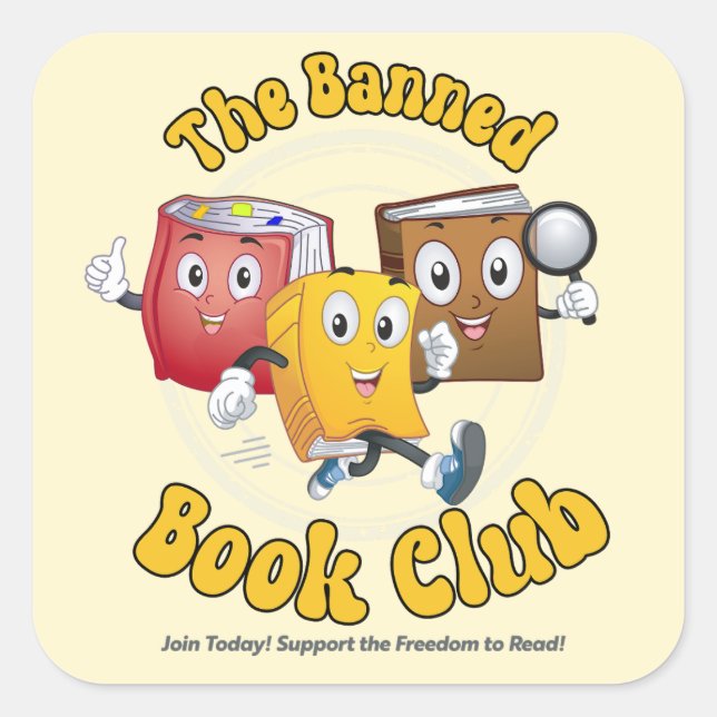 Der verbotene Buchklub Quadratischer Aufkleber (Vorderseite)