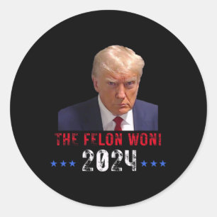 Der Verbrecher hat gewonnen Trump hat die Wahl gew Runder Aufkleber