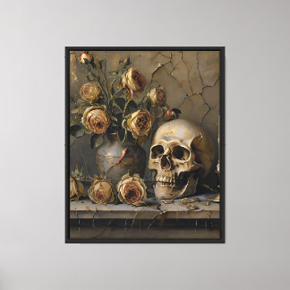 Der vergessene Schädel – Vintage-Gothic-Ölgemälde Leinwanddruck