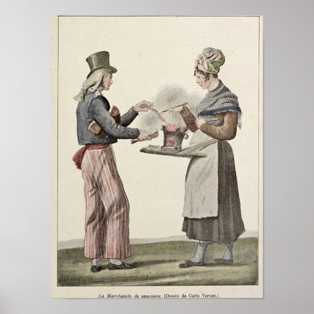 Der Verkäufer der Wurst Poster (Vorne)