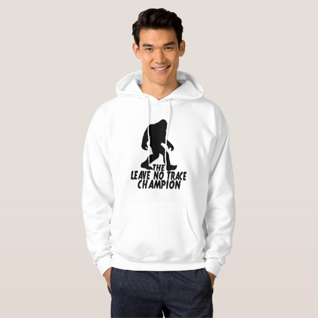Der Verlass No Trace Champion Funny Bigfoot Hoodie (Vorne ganz)