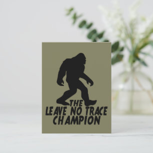 Der Verlass No Trace Champion Funny Bigfoot Postkarte