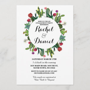 Der Verlobungs-Kaktus-Fiesta-Kaktus-Paare laden Einladung