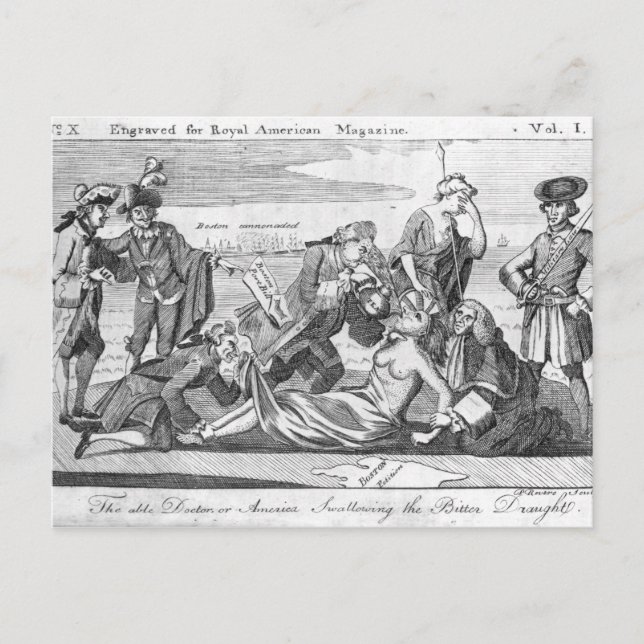 Der vermögende Arzt oder Amerika schluckt Postkarte (Vorderseite)