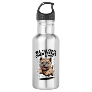 Der verrückte Cairn Terrier gehört mir Edelstahlflasche