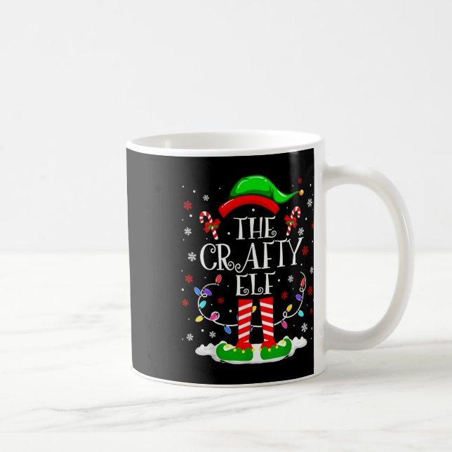 Der verrückte Elf Funny Xmas Elf Matching Family C Kaffeetasse (Rechts)