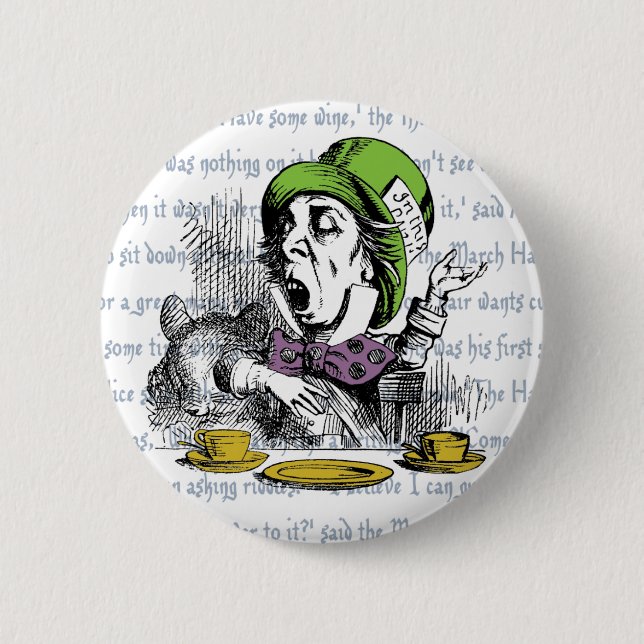 Der verrückte Hatter-Knopf Button (Vorderseite)