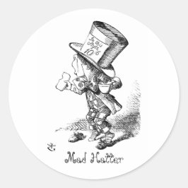 Der verrückte Hatter Runder Aufkleber