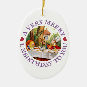 Der verrückte Hatter wünscht euch ein sehr frohes  Keramikornament