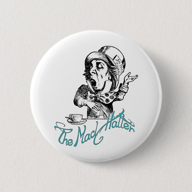 Der verrückte Hutmacher Button (Vorderseite)