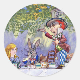 DER VERRÜCKTE HÜTTENMACHER TEA PARTY RUNDER AUFKLEBER
