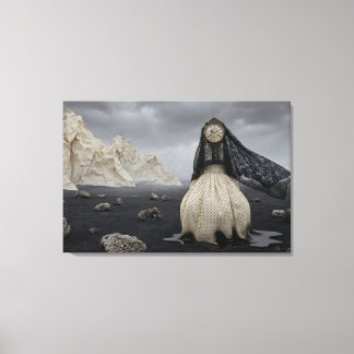 Der verschleierte Zeitwächter: Surrealistische Lan Leinwanddruck