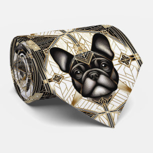 Der verspielte Hundeliebhaber Französische Bulld Krawatte