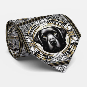 Der verspielte Hundeliebhaber Schwarzer Labrador Krawatte