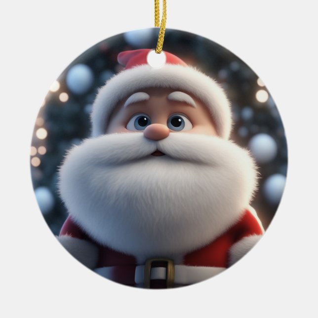 Der vertraute Weihnachtsmann Keramik Ornament (Vorne)