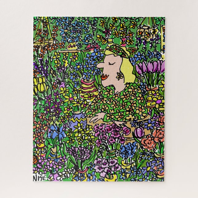 Der verwunderte Florist. Darstellung auf Puzzle (Vertikal)