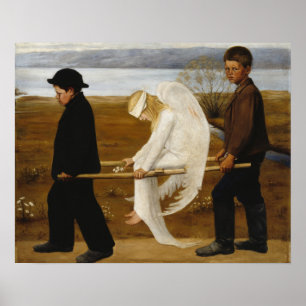Der verwundete Engel, Simberg Poster