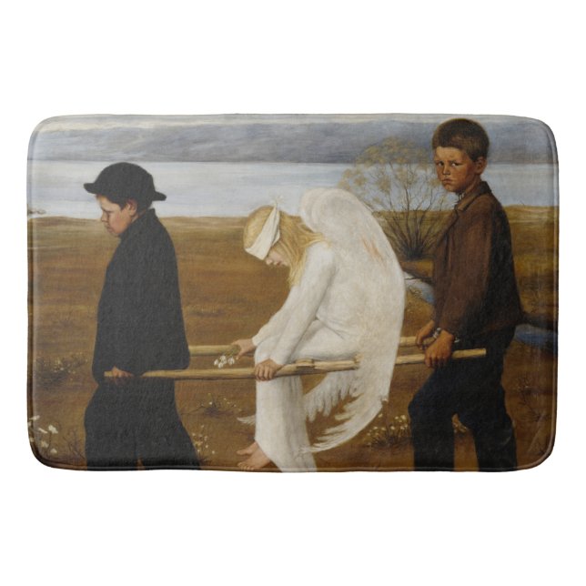 Der verwundete Engel (von Hugo Simberg) Badematte (Vorderseite)