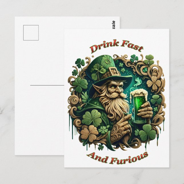Der verzauberte Abend von Ale a Leprechauns Toast Postkarte (Vorne/Hinten)