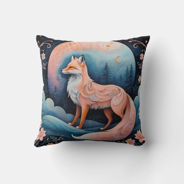 "Der verzauberte Ember-Fuchs" Kissen (Rückseite)