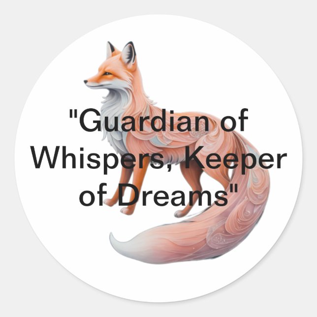 "Der verzauberte Ember-Fuchs" Runder Aufkleber (Vorderseite)