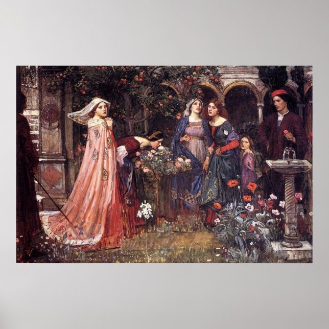 Der verzauberte Garten von John William Waterhouse Poster (Vorne)