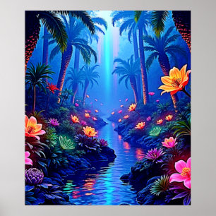 Der verzauberte lebendige Fluss Forest Dream Poster