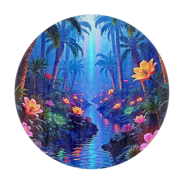 Der verzauberte lebendige Fluss Forest Dream Schneidebrett (Vorderseite)