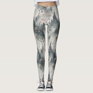 Der verzauberte Misty Forest mit dunklem Schloss - Leggings